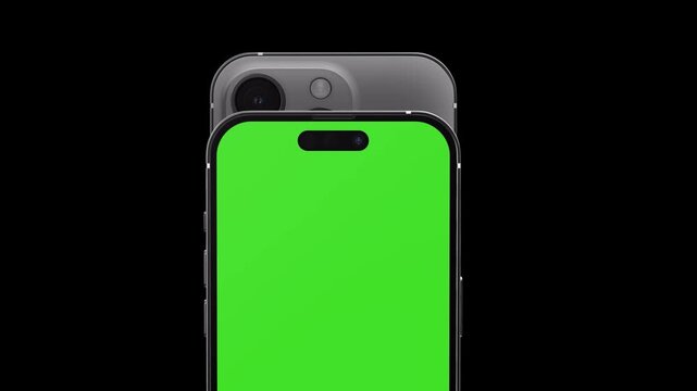 Modern Smartphone Green Screen Mockup Collection on Black Background part