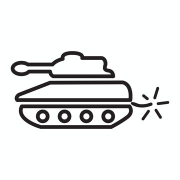 Tank Battle Icon for Fireworks or Independence Day on 4th of July