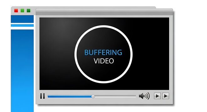 The classic buffering video message displayed on an old-style media player interface