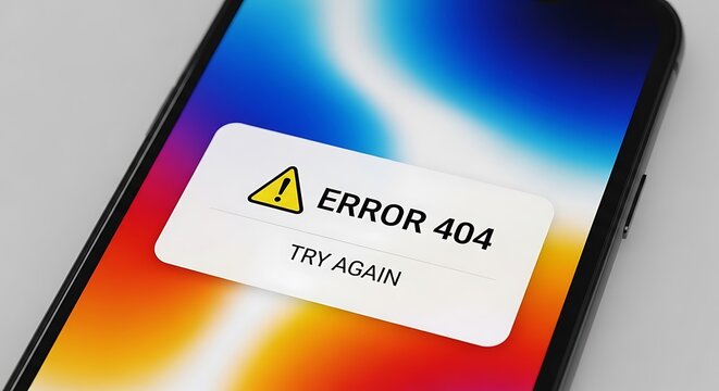 Understanding the error 404 message displayed on a smartphone screen and troubleshooting steps for users