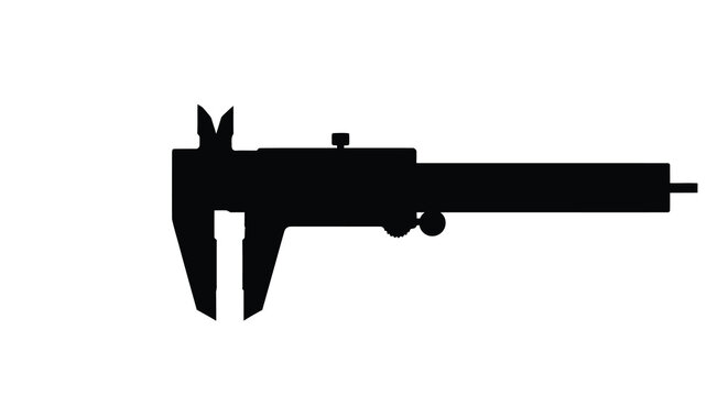 A black silhouette of a precision measuring tool a caliper silhouette