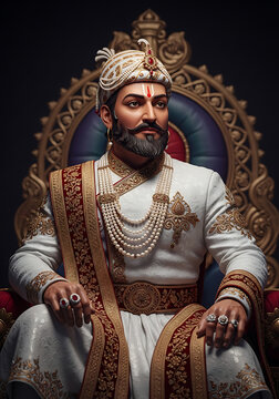 Chhatrapati Shivaji Maharaj on Royal Throne | Maratha Empire King, Warrior Portrait, Historical Artwork, 4K