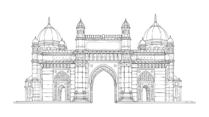 Obraz premium Line of the Gateway of India monument architecture arch