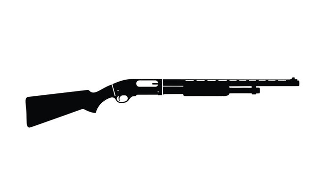 Black firearm illustration a detailed side view silhouette