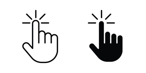 Fototapeta premium finger tap icon Outline Style. Vector Illustration in flat For Graphic Design