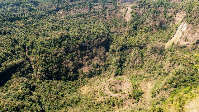 Ilopango volcano caldera crater landscape in El Salvador Central America