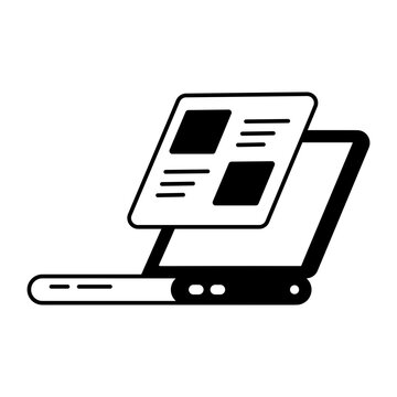 A glyph style icon showing laptop device usage