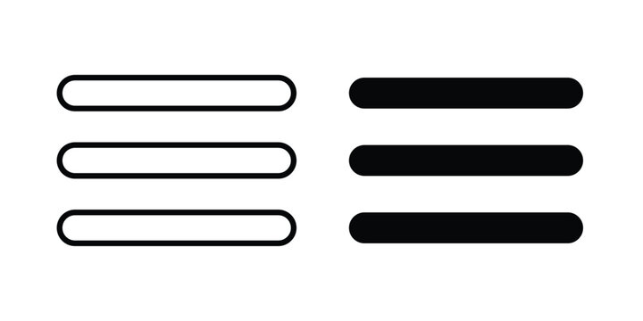 Menu icon Outline Style. Vector Illustration in flat For Graphic Design