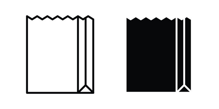 Paper bag icon Outline Style. Vector Illustration in flat For Graphic Design