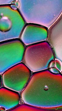 Iridescent Soap Bubbles Macro Texture Background
