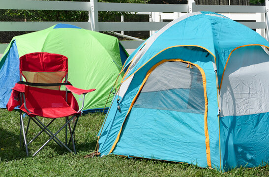 Crowded Tent Camping area in a Campground
