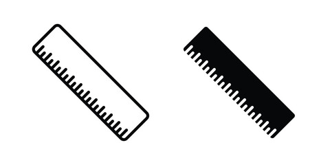Fototapeta premium Ruler icon Outline Style. Vector Illustration in flat For Graphic Design