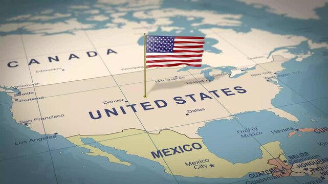 usa map and flag of usa