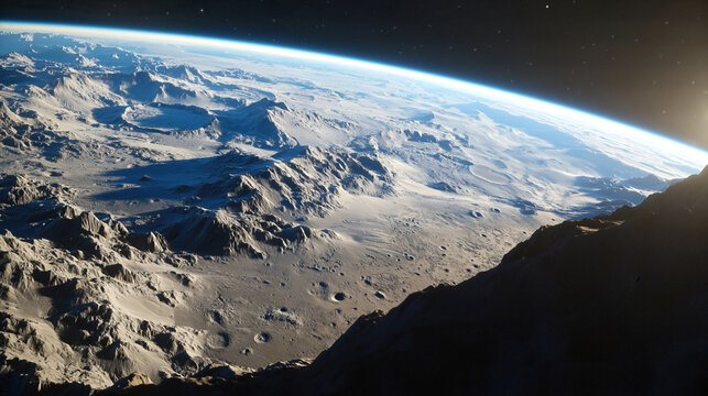 Earth's Curvature and Mountain Ranges from Space