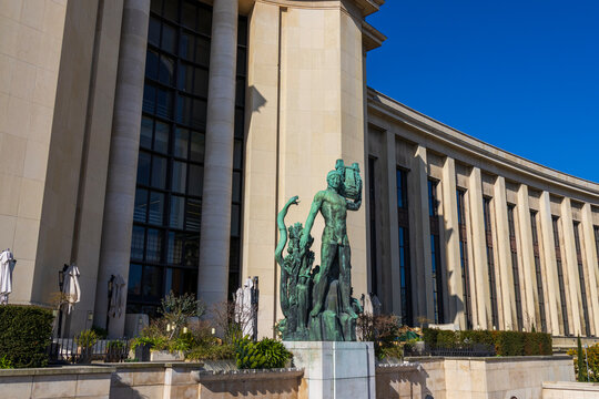 A statue at Parvis Droits de l'Homme in Paris France FR