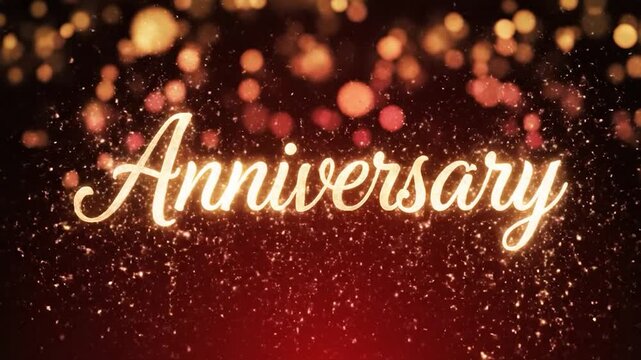 Anniversary celebration with sparkling lights.