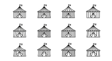 Fototapeta premium Birdcage icons, bird cage illustrations, black and white, line art, 10 cages