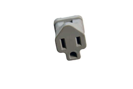 adaptor for an outlet without the 3rd prong ground isolated on transparent background