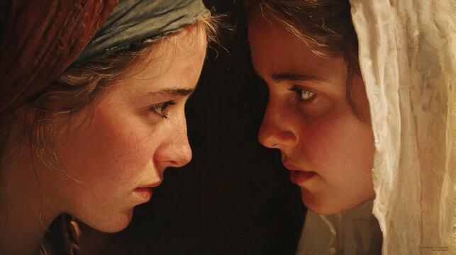 Leah and Rachel speaking tensely about their children