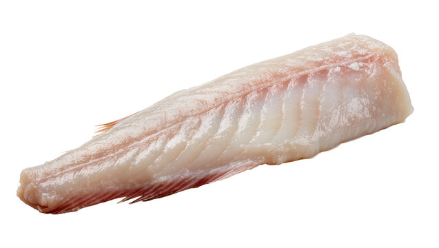 Isolated fresh raw white fish fillet, premium quality seafood for healthy cooking