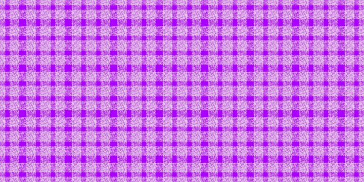 Seamless purple gingham pattern with a rustic, hand-drawn texture. This vibrant checkered fabric design is perfect for tablecloths, picnic themes, and scrapbooking backgrounds.