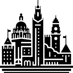 Fototapeta premium Lisbon Skyline Icon Vector
