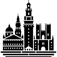 Obraz premium Lisbon Skyline Icon Vector