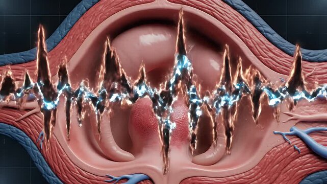 3D Animation Medical Visualization Sound Waves Passing Through Human Throat Anatomy