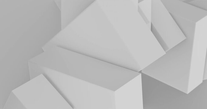Abstract white 3d geometric polygon background looping animation