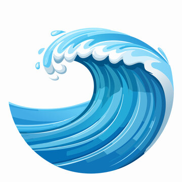 Dynamic Ocean Wave Illustration Capturing the Power and Motion of the Sea