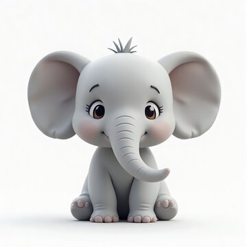 ゾウのシンプル動物キャライラスト