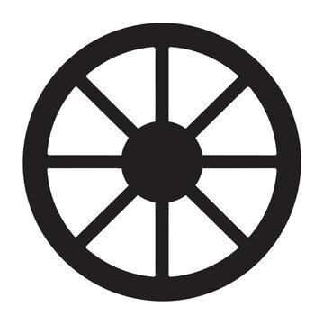 Wagon wheel icon illustrated on background