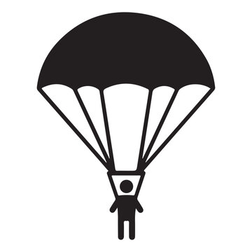 Parachute icon, logo isolated on white background