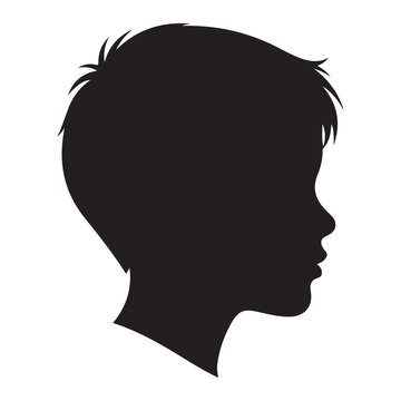 boy side face silhouette kid