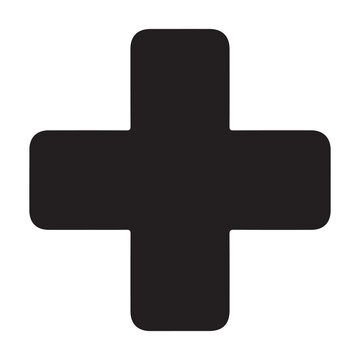 Plus icon illustrated on background