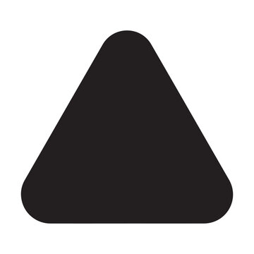 Triangle silhouette icon with rounded corners. Triangle shape. Vector.