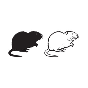 Black and white illustration of two mice side by side