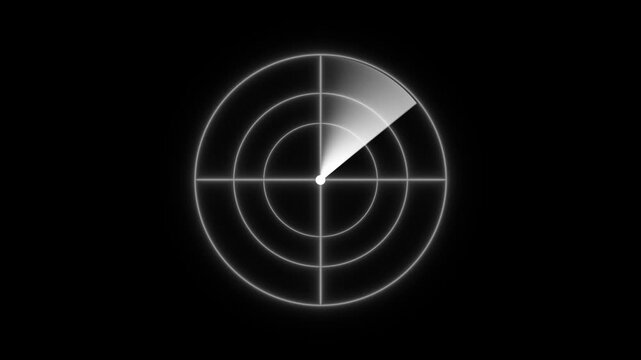 Digital radar screen scanning animation, futuristic hud interface for tech and military motion projects