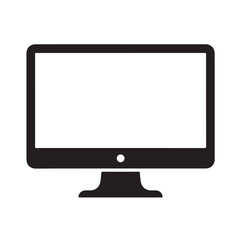 Fototapeta premium Vector illustration of a computer monitor. Desktop screen display silhouette suitable for workstation, video, and technology design elements.