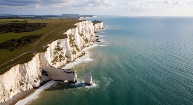 Coastal cliffs and ocean landscape