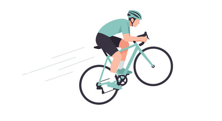 Fototapeta premium Cyclist performing a wheelie on a road bike. EPS Editable. Vector Illustrations.