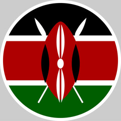 Kenya National Flag Vector Illustration in Circle Shape, High Quality Design © Nova Tania