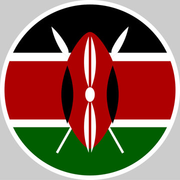 Kenya National Flag Vector Illustration in Circle Shape, High Quality Design