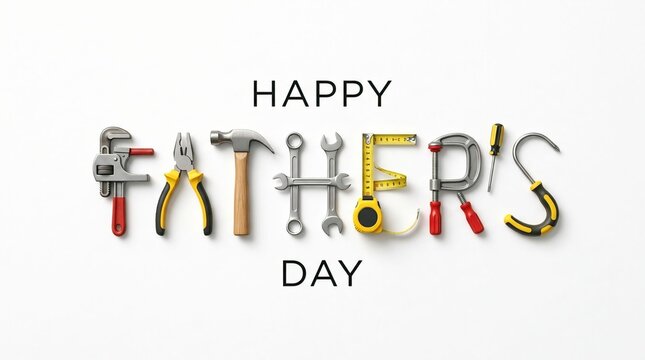 Happy Father&rsquo;s Day Text Made from Tools &ndash; Creative DIY Dad Concept