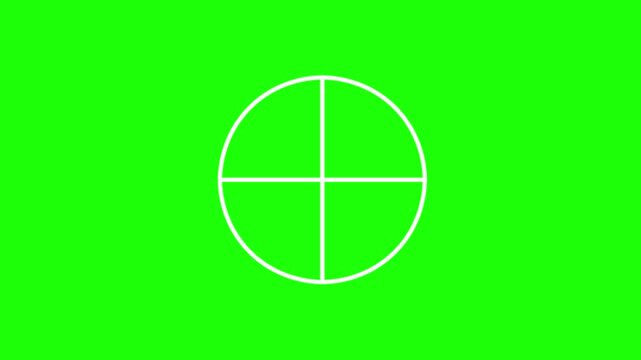 Pie chart line animation, percentage division of circle with simple line concept, green background, 4k video