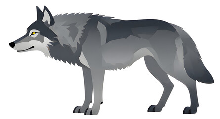 gray wolf, wolf illustration, wild animal, forest animal, standing wolf, wildlife predator, canine animal, nature wildlife, animal illustration, wolf design, wild mammal, outdoor animal, wolf icon, fo © zpixel