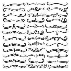 Obraz premium Hand-Drawn Calligraphic Swirl Dividers and Decorative Ornaments Set