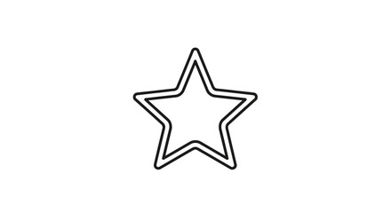 Fototapeta premium Black outline star shape symbol icon.