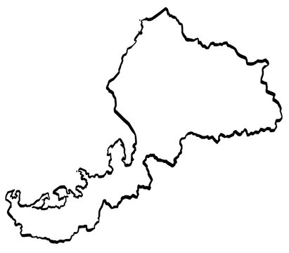 福井県地図 筆タッチ 和風 中部地方 日本 / A brushstroke map of Fukui Prefecture