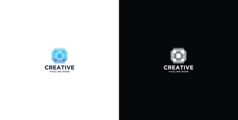 Fototapeta premium modern design logo of new technology company